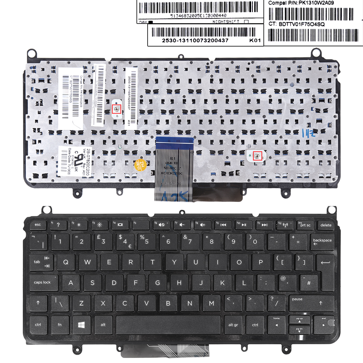 Picture of New Replacement Laptop Keyboard For HP Pavilion  11-e GLOSSY FRAME BLACK(For Win8) Uk Layout